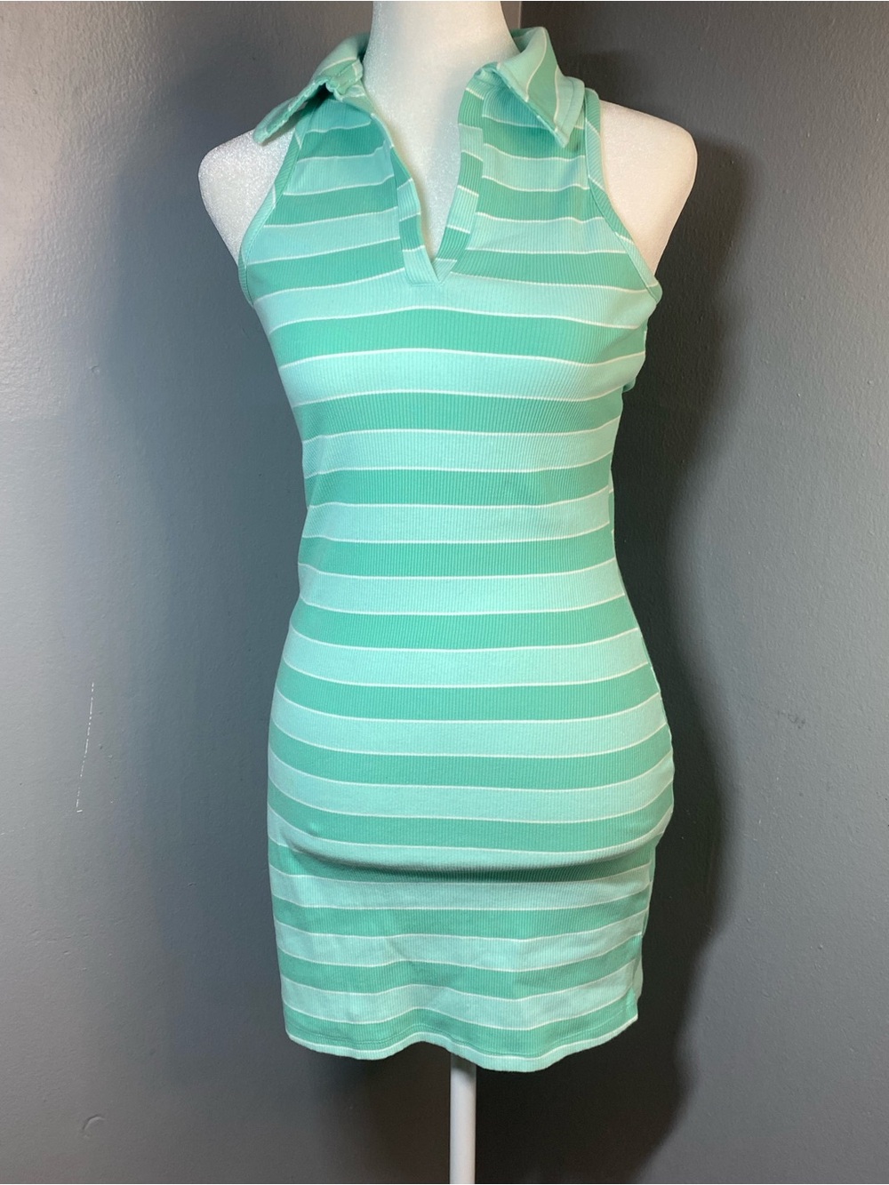 💙 3/$35💙 Wild Fable- Sleeveless Mint Striped Polo Dress